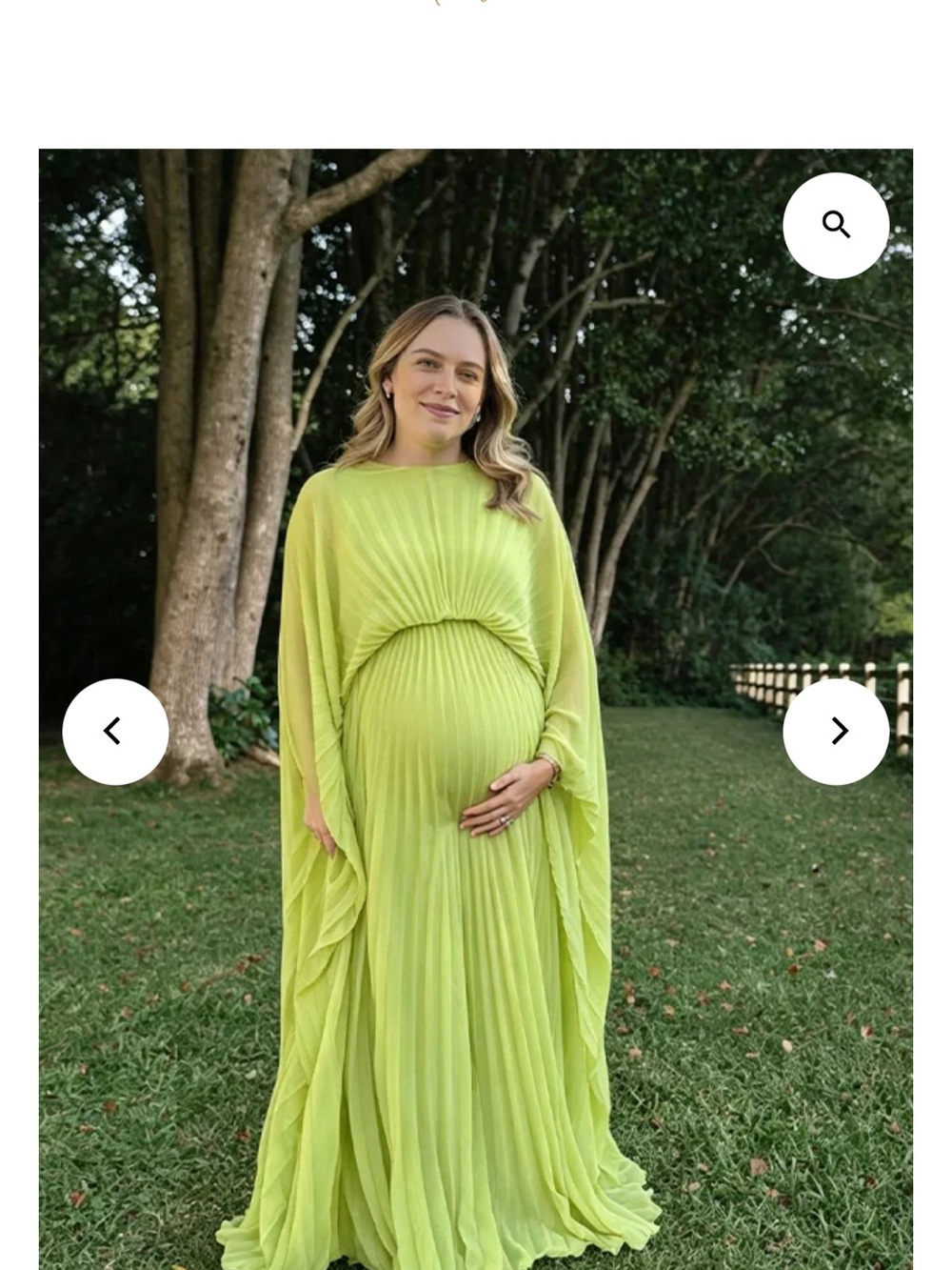 Maternity Pleated Lime Green Maxi Dress